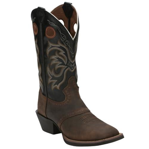 【並行輸入品】Justin メンズ Punchy Stampede カウボーイブーツ スクエアトゥ 12 ブラウン Justin Boots Mの画像