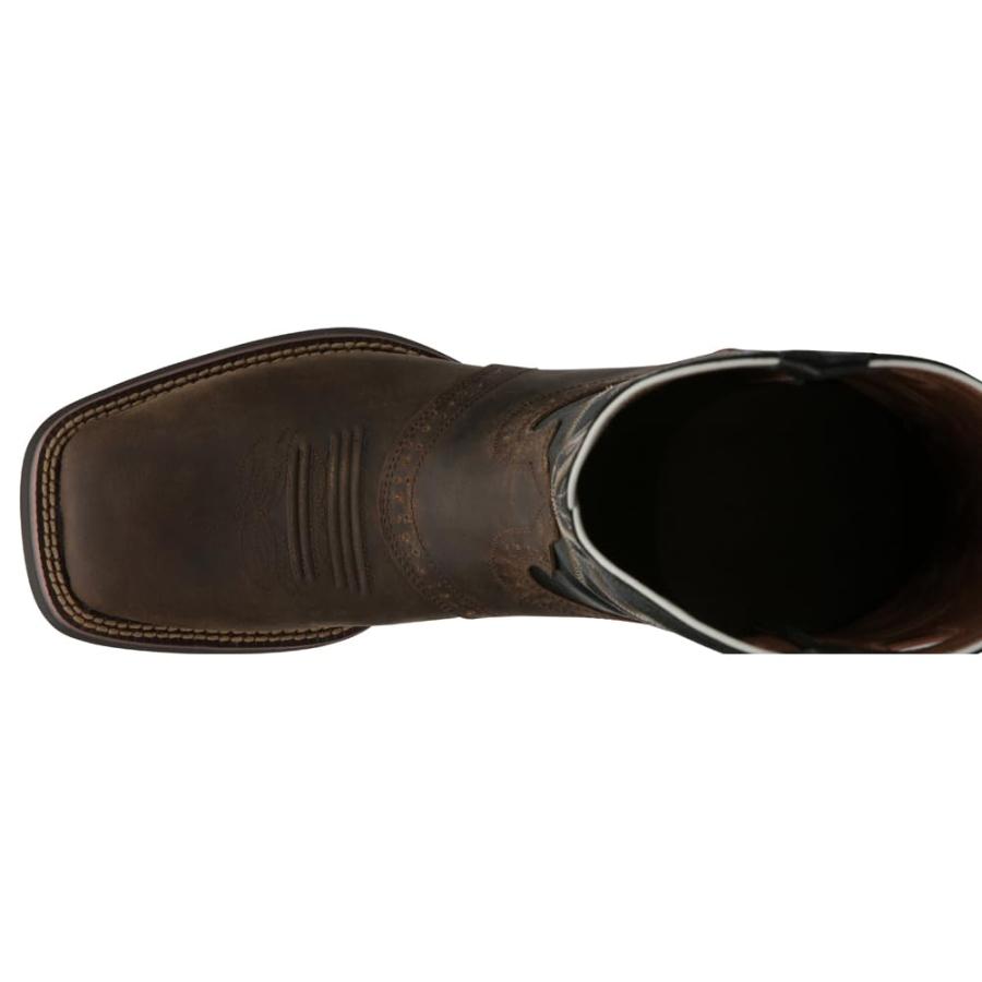 【並行輸入品】Justin メンズ Punchy Stampede カウボーイブーツ スクエアトゥ 12 ブラウン Justin Boots Mの画像