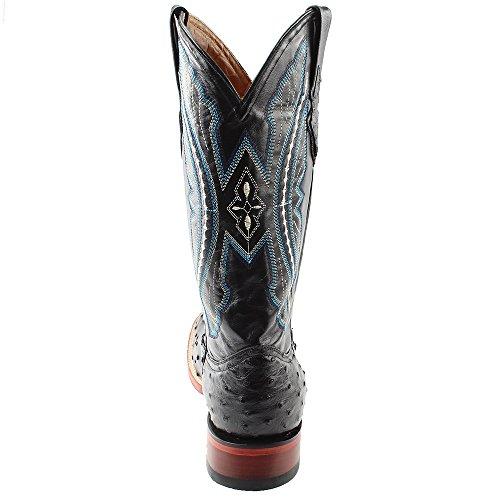 【並行輸入品】Ferrini メンズ フルクイル オーストリッチ ウエスタンブーツ US サイズ: 9.5 カラー: ブラック Ferriniの画像