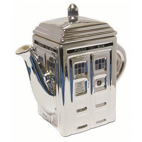【並行輸入品】Doctor Who TARDIS 3 D Ceramic Silver Teapot Doctor Who 3D Tardisの画像