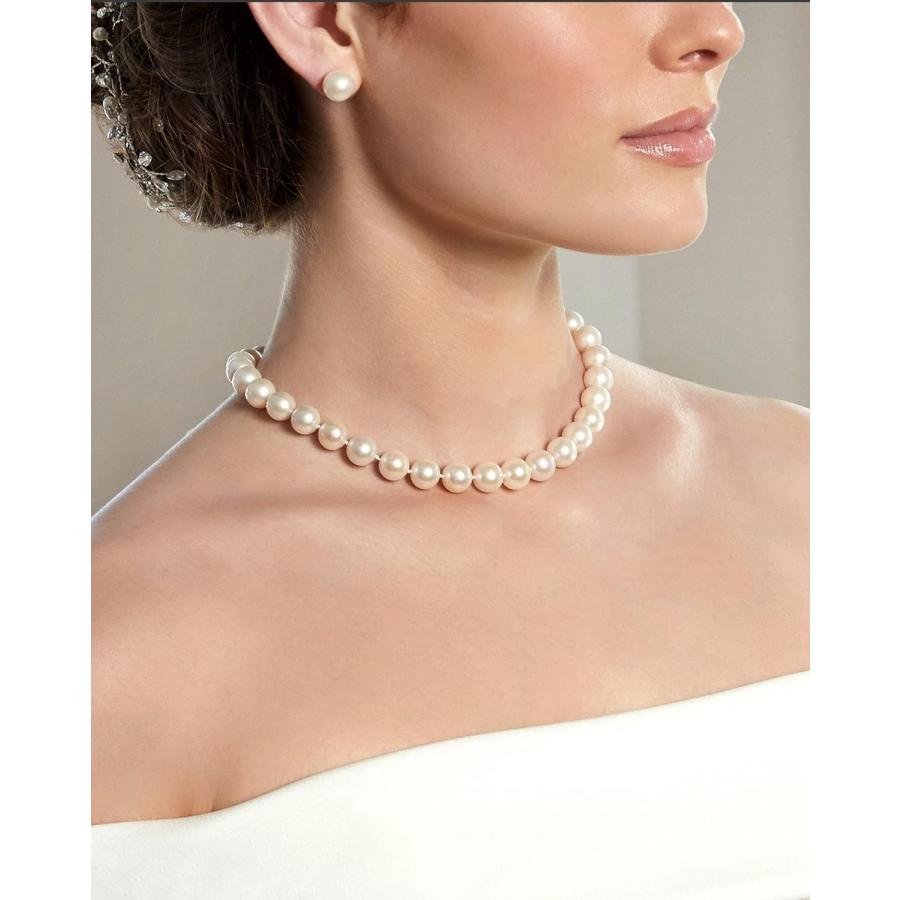 【並行輸入品】The Pearl Source 14Kゴールド AAA品質 ラウンド ホワイト 養殖淡水真珠ネックレス レディース 長さ18インチの画像