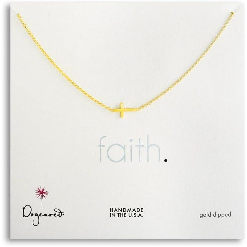 【並行輸入品】Dogeared Women's Cross Necklace - Gold Dipped Faith Sideways Cross Nの画像