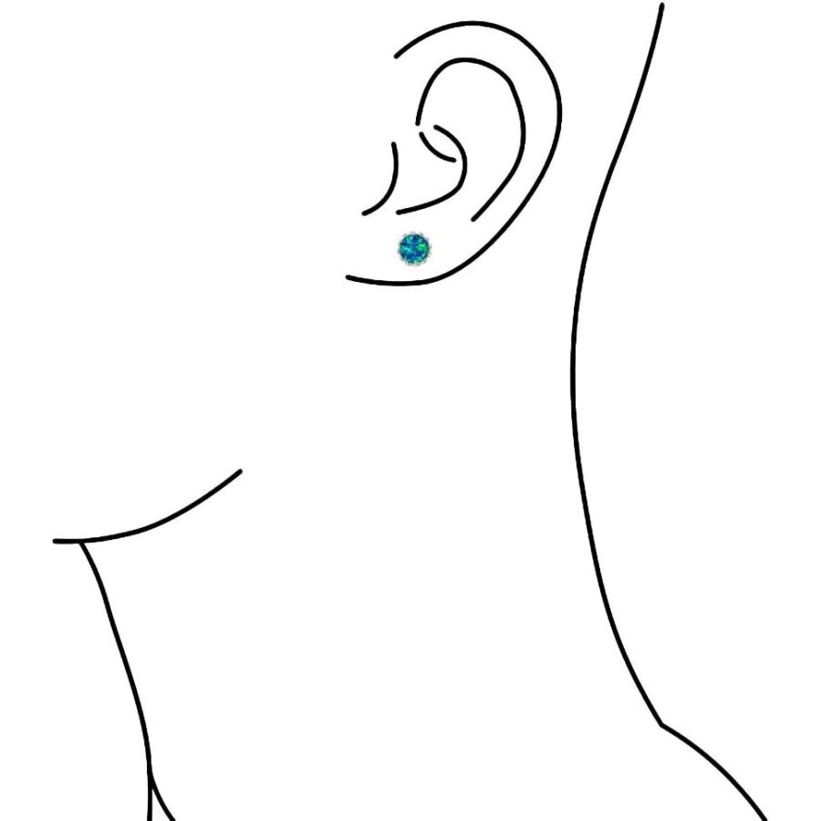 オパール　k18クラウン型　スタッドピアス K18 爪留め 誕生石 スタッドピアス（3mm/4mm）【10月ピンク