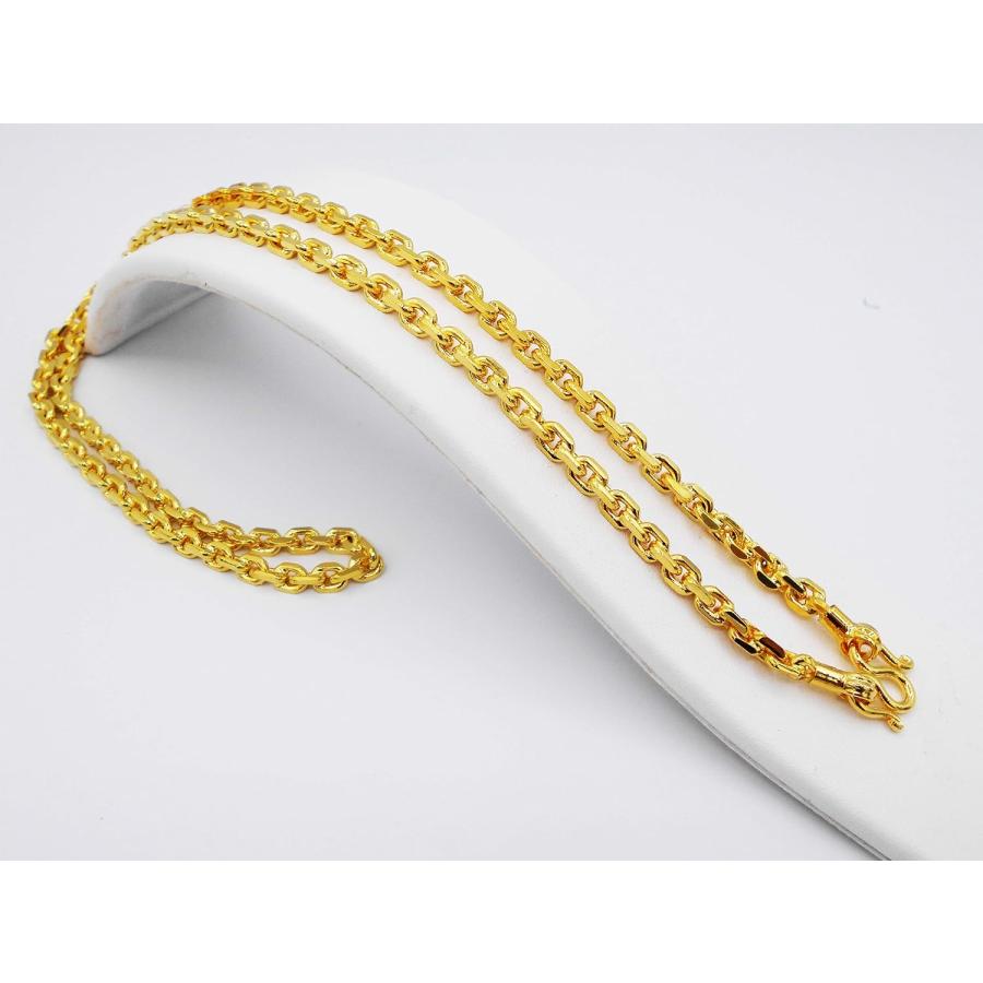 【並行輸入品】arrawana77 クラシックチェーン 22k 23k 24k タイバーツ 金メッキ ネックレス 25インチ 5mm ジュエリー レデの画像