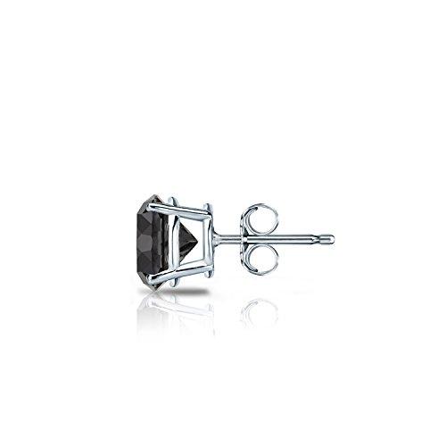 【並行輸入品】Diamond Wish 14K ホワイトゴールド ラウンド シングル ブラックダイヤモンド スタッドピアス (0.60カラット)_4