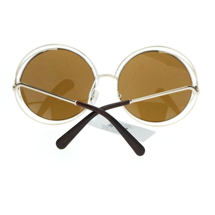 【並行輸入品】Gold Super Oversized Round Circle Wire Metal Frame Womens Sunglaの画像