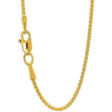 【並行輸入品】jewelstop 14 K Solidゴールドイエローホワイトまたはローズ1.2 MMラウンドスピガ小麦チェーン   16 inch