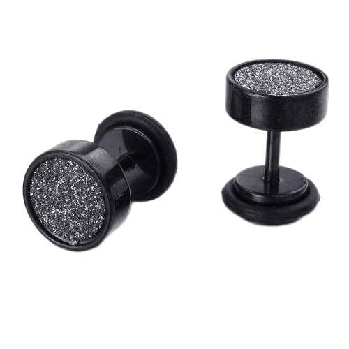 【並行輸入品】Men's 8mm 316L Stainless Steel Barbell Punk Gothic Round Screw S