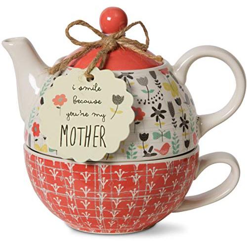【並行輸入品】Pavilion Gift Company 74068 Bloom Mother Ceramic Tea for One, 15_1
