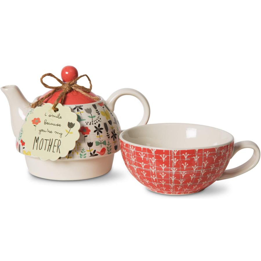 【並行輸入品】Pavilion Gift Company 74068 Bloom Mother Ceramic Tea for One, 15_9