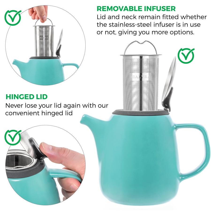 【並行輸入品】Tealyra   Daze Ceramic Teapot Turquoise   27 ounce (2 3 cups)の画像