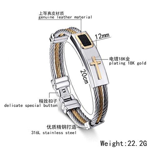 並行輸入品】メンズステンレススチールクロスIDブレスレット バングル 