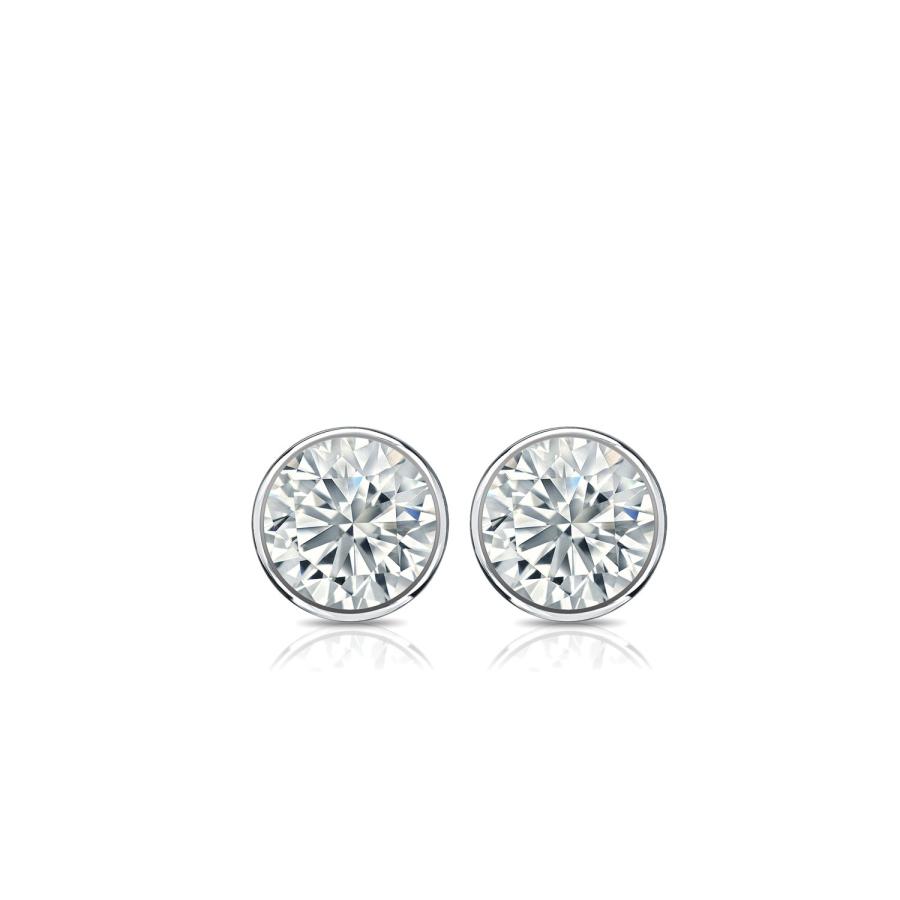 【並行輸入品】プラチナbezel setラウンドダイヤモンドスタッドイヤリング( 1?/ 4? ?2?ct、J   K、i1?  i2?) puの画像
