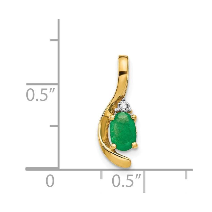 【並行輸入品】14k Yellow Gold Oval Polished Prong set Open back Diamond and Em_3