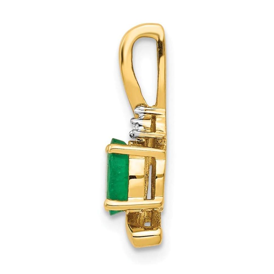 【並行輸入品】14k Yellow Gold Oval Polished Prong set Open back Diamond and Em_6