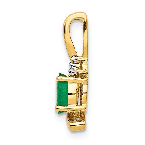 【並行輸入品】14k Yellow Gold Oval Polished Prong set Open back Diamond and Em_7
