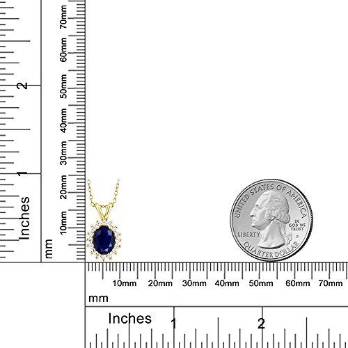 【並行輸入品】[Gem Stone King] 2.03カラット 天然 サファイア ネックレス レディース 14金 イエローゴールド K14 9の画像