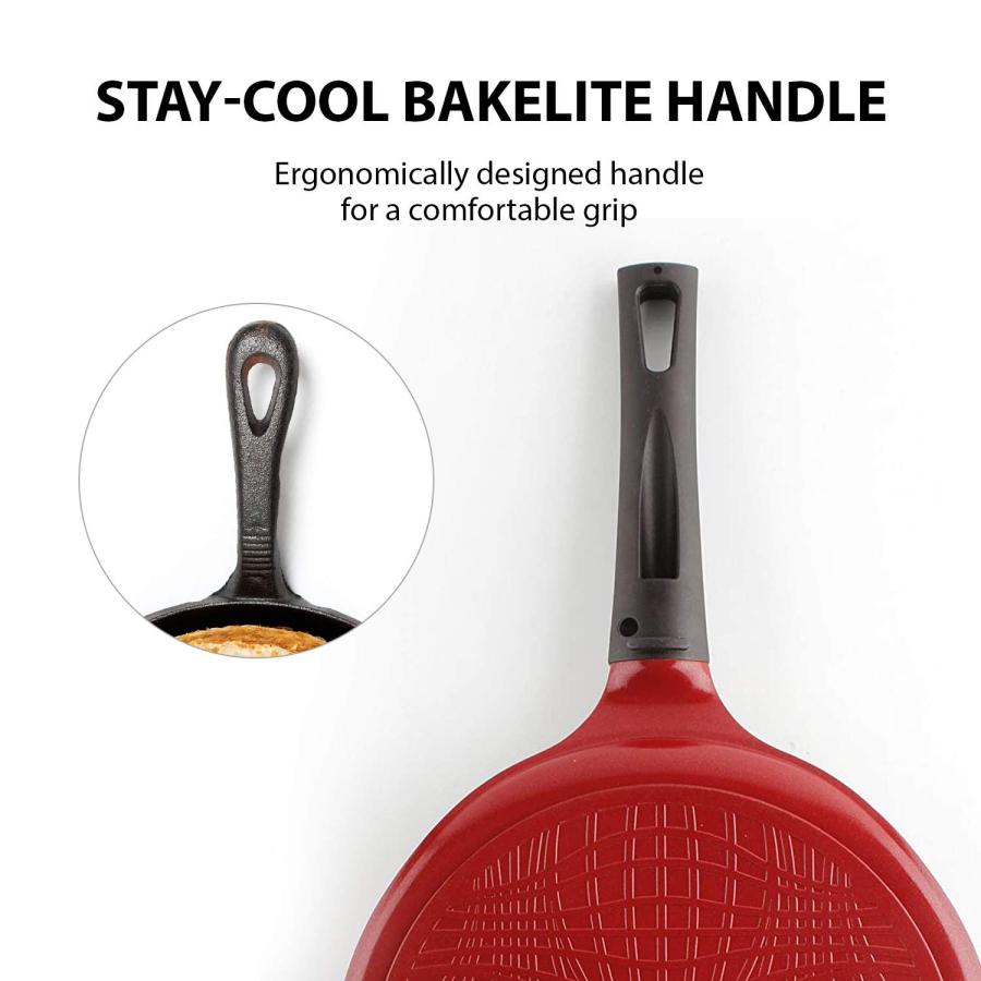 【並行輸入品】Crepe Pan   10 inch Ceramic Nonstick in Chili Pepper Red by Neoflの画像