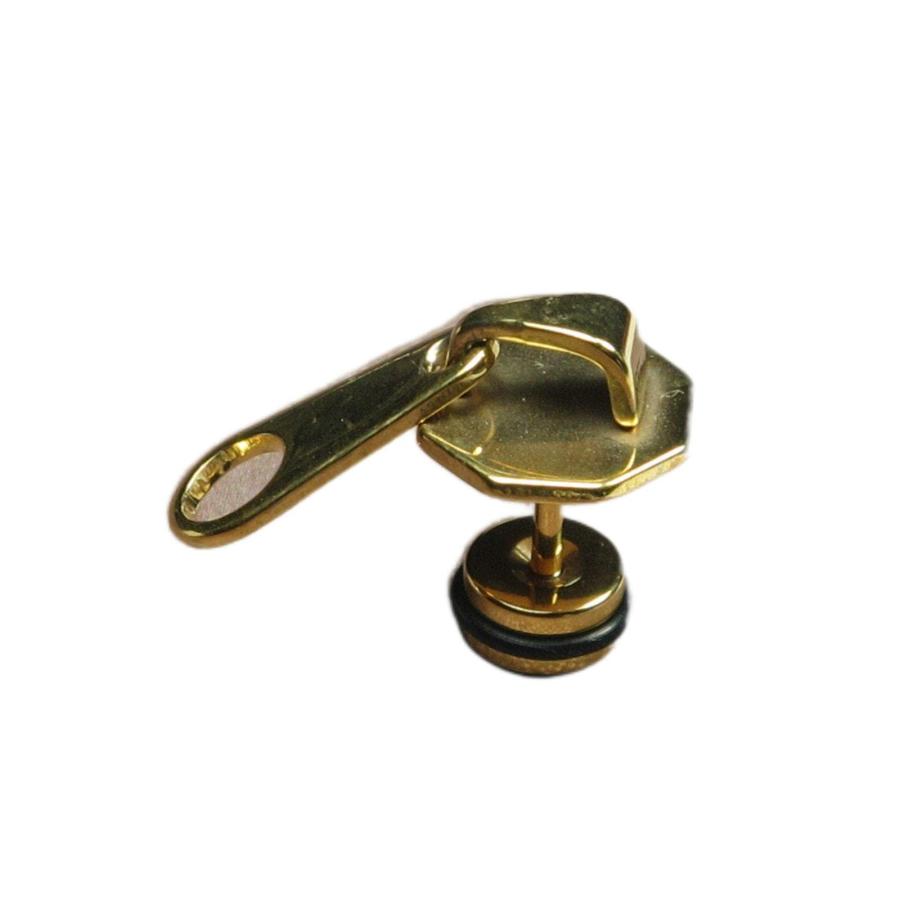 【並行輸入品】Men's Stainless Steel Cool Unique Gold Tone Zip Zipper Stud Earr