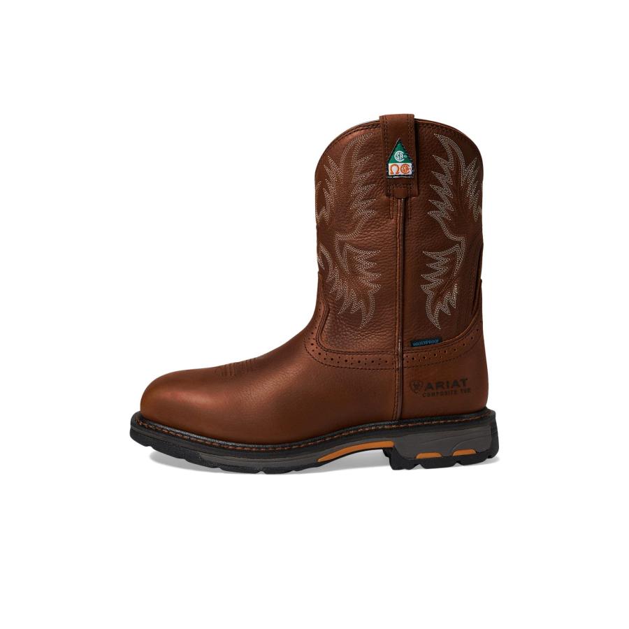 【並行輸入品】AriatメンズWorkhog CSA h2o Comp Toe Western Work カラー: ブラウン Ariat Menの画像