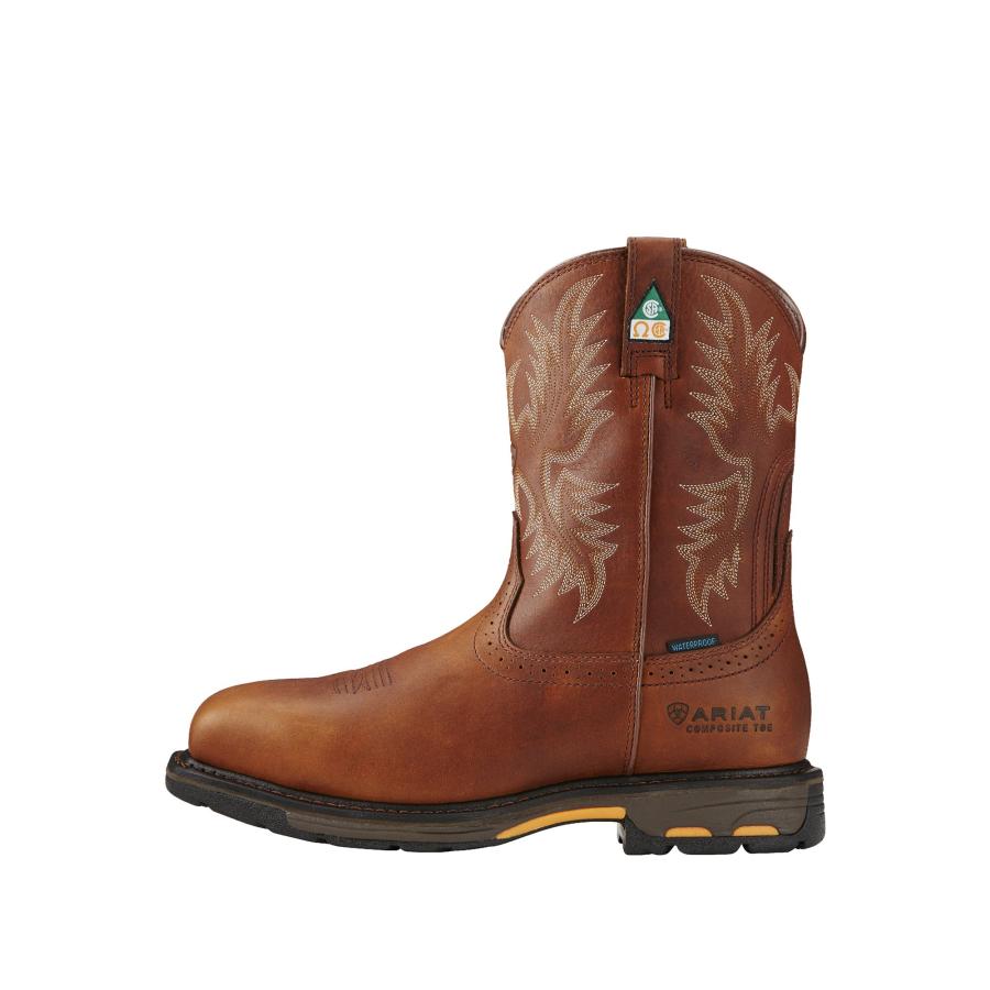 【並行輸入品】[ARIAT] メンズWorkhog CSA h2o Comp Toe Western Work カラー: ブラウン Ariatの画像