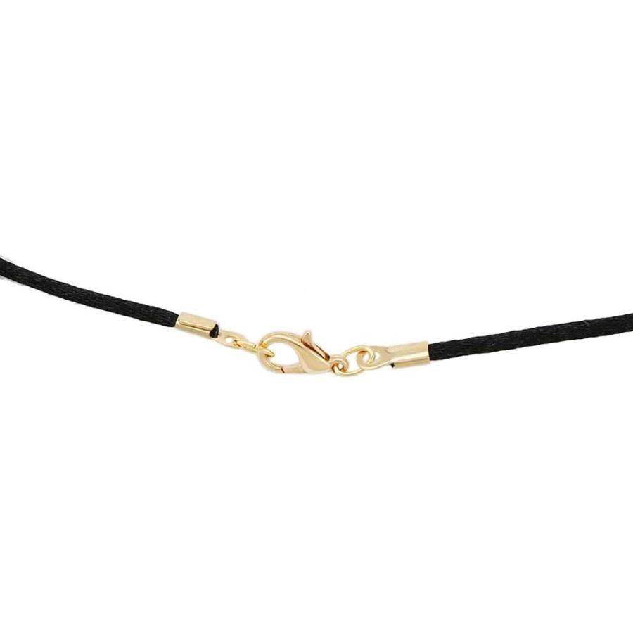 【並行輸入品】GlassOfVenice ブラックサテンシルクコードネックレス ペンダント用 ゴールドまたはシルバークラスプ付き   ジュエリー用シルの画像