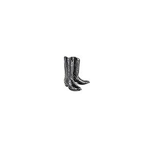 【並行輸入品】658205 Original Black Caiman (Gator) Belly Skin Round Toe Bootの画像