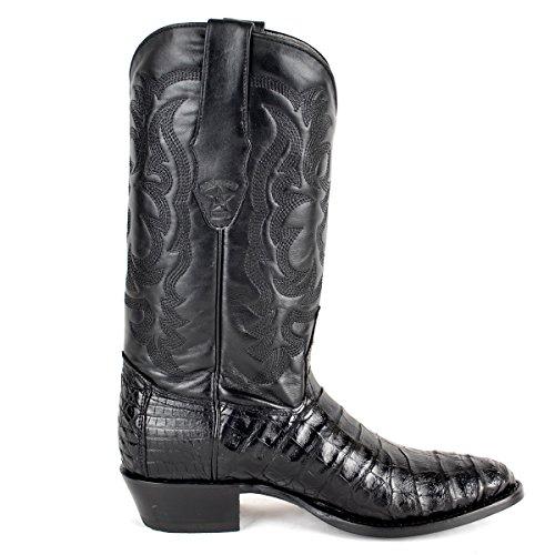 【並行輸入品】658205 Original Black Caiman (Gator) Belly Skin Round Toe Bootの画像