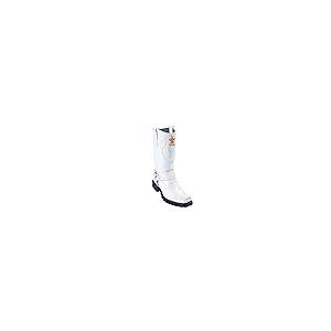 【並行輸入品】オリジナル ホワイト オーストリッチ レザー バイカー トゥ ブーツ, ホワイト, 8.5 Wide Original Whiteの画像