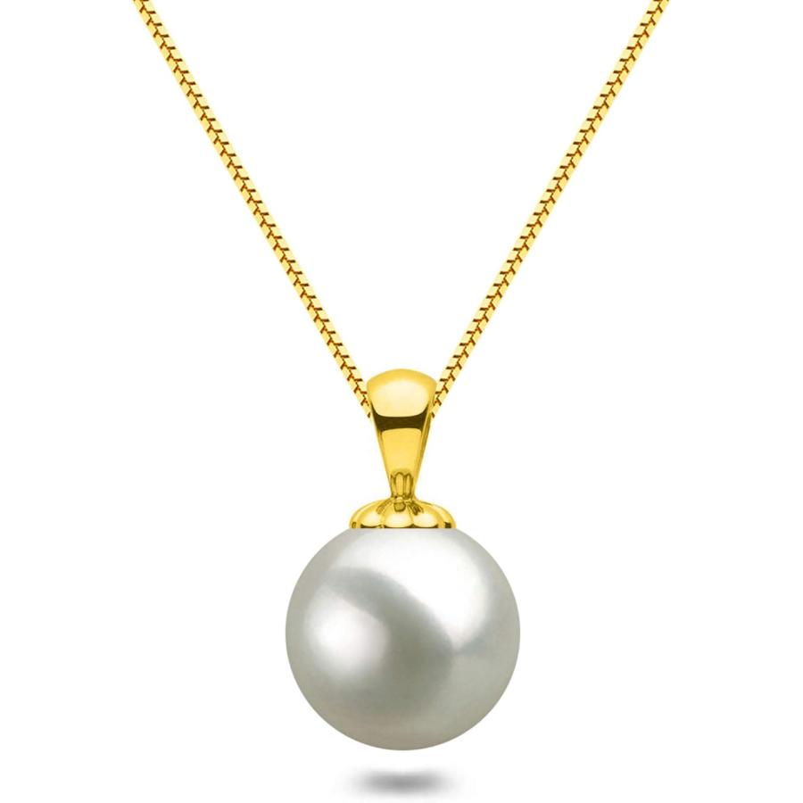 【並行輸入品】Orien Jewelry ホワイト日本製AAAA 6-13.5mm 淡水養殖真珠ペンダントネックレス 16インチ/18インチ ソリティ_1