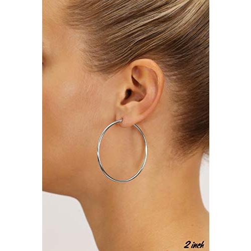 【並行輸入品】14K ゴールド クラシック フープ イヤリング 直径2インチ 14k Gold Classic Hoop Earrings， 2_7
