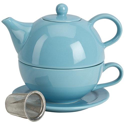 【並行輸入品】(Turquoise)   Omniware 1500133 5 Piece Tea For One Teapot Set witの画像