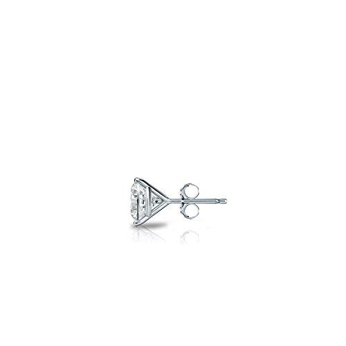 【並行輸入品】18?Kホワイトゴールド3 prong Martiniラウンドダイヤモンドメンズシングルスタッドイヤリング( 1?/ 8? ?1?の画像