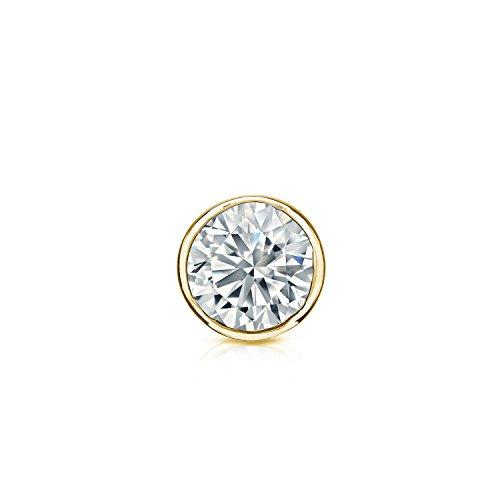 【並行輸入品】18?Kイエローゴールドbezel setラウンドダイヤモンドメンズシングルスタッドイヤリング( 1?/ 8? ?1?CT、Gooの画像