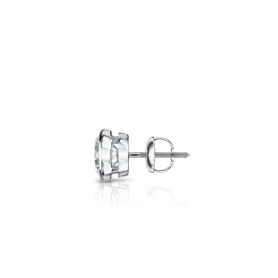 【並行輸入品】18?Kホワイトゴールドbezel setラウンドダイヤモンドメンズシングルスタッドイヤリング( 1?/ 8? ?1?CT、Gooの画像