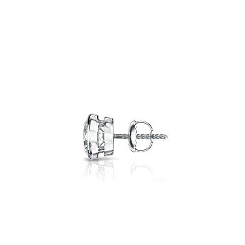 【並行輸入品】18?Kホワイトゴールドbezel setラウンドダイヤモンドメンズシングルスタッドイヤリング( 1?/ 8? ?1?CT、Gooの画像