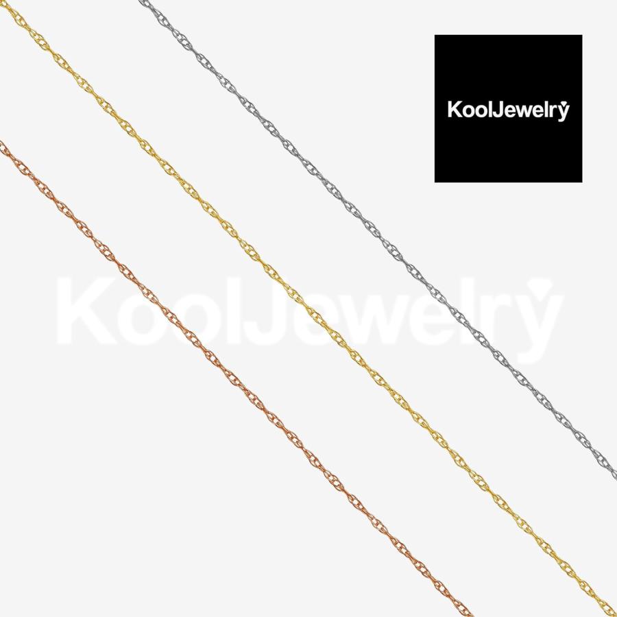 【並行輸入品】10Kゴールドロープチェーン 0.8ミリ イエロー ホワイト ローズ (14 16 18 20 22 24インチ)　