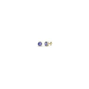 【並行輸入品】タンザナイトセットベゼルソリティアスタッドイヤリング0.48カラットin 14?Kイエローゴールド Tanzanite Bezelの画像