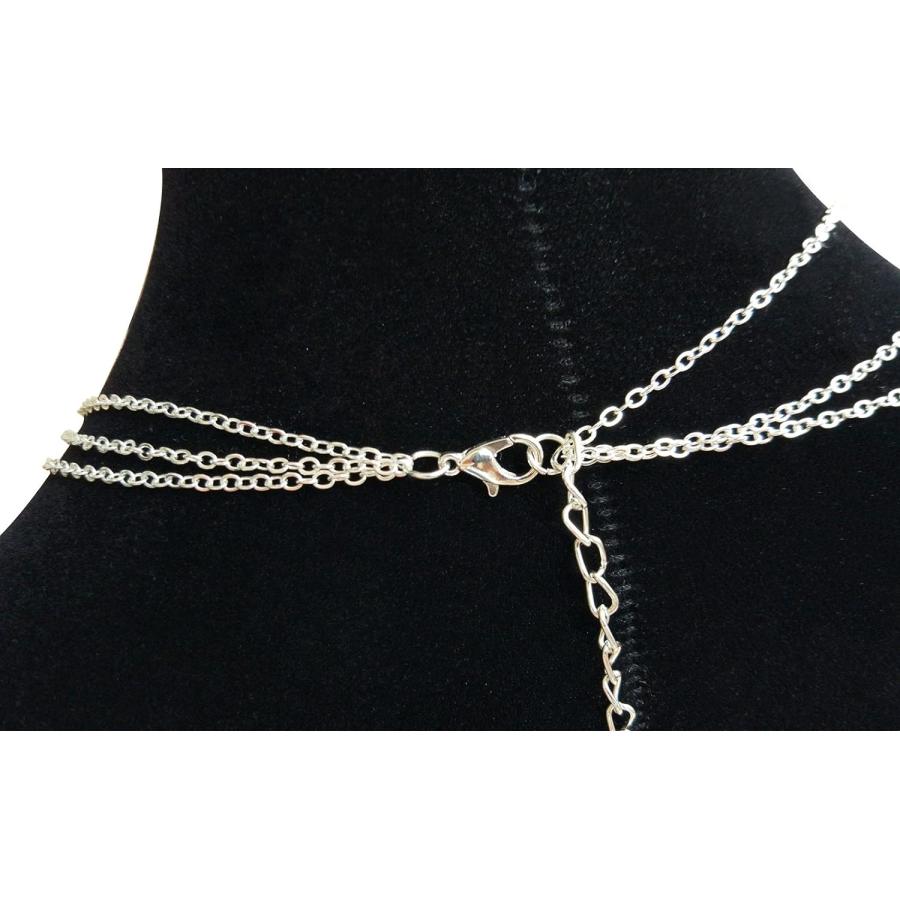 【並行輸入品】Suyi ターコイズビーズネックレス 美しいスパンコール付きの多層チェーン フェザーペンダント付き　_4