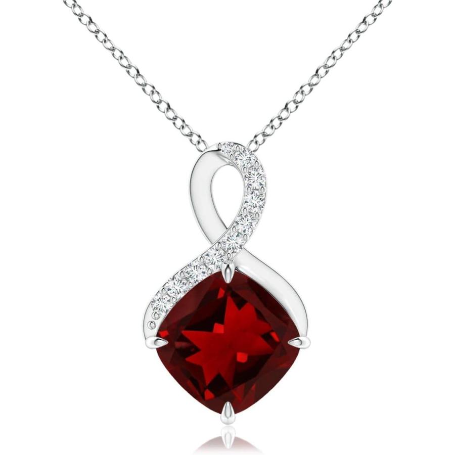 【並行輸入品】Holiday Offer   ソリティアClawクッションガーネットインフィニティシンボルペンダントネックレスの女性withダイヤモンの画像