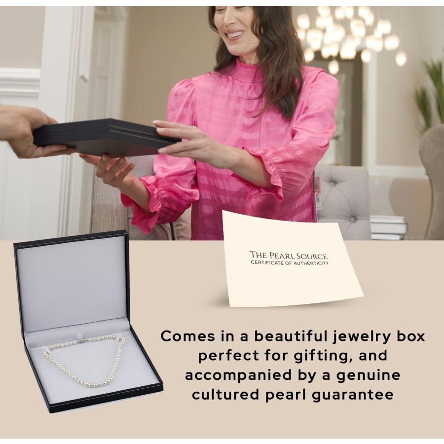【並行輸入品】The Pearl Source AAA品質 ラウンドホワイト淡水養殖真珠ネックレス レディース用の画像