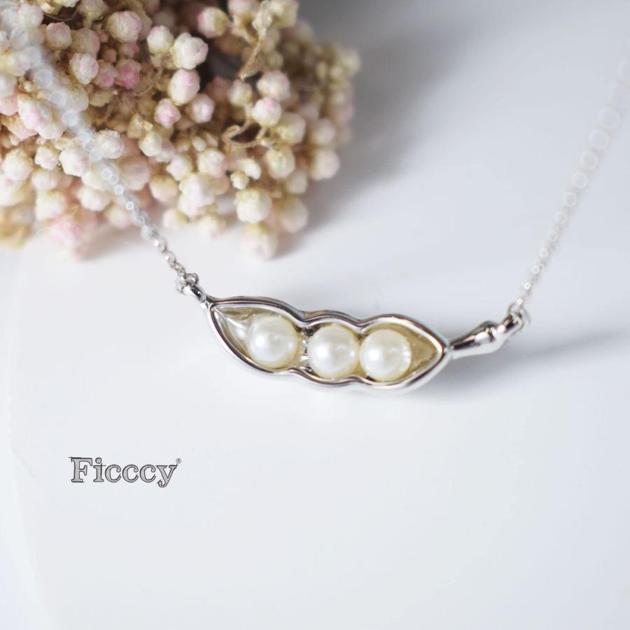 【並行輸入品】ficccy Silve Plated 3つのPea Podネックレスキュートジュエリーパール母のギフトEveryday友人ジュエ_3
