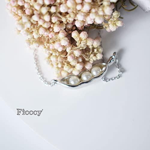 【並行輸入品】ficccy Silve Plated 3つのPea Podネックレスキュートジュエリーパール母のギフトEveryday友人ジュエ_7