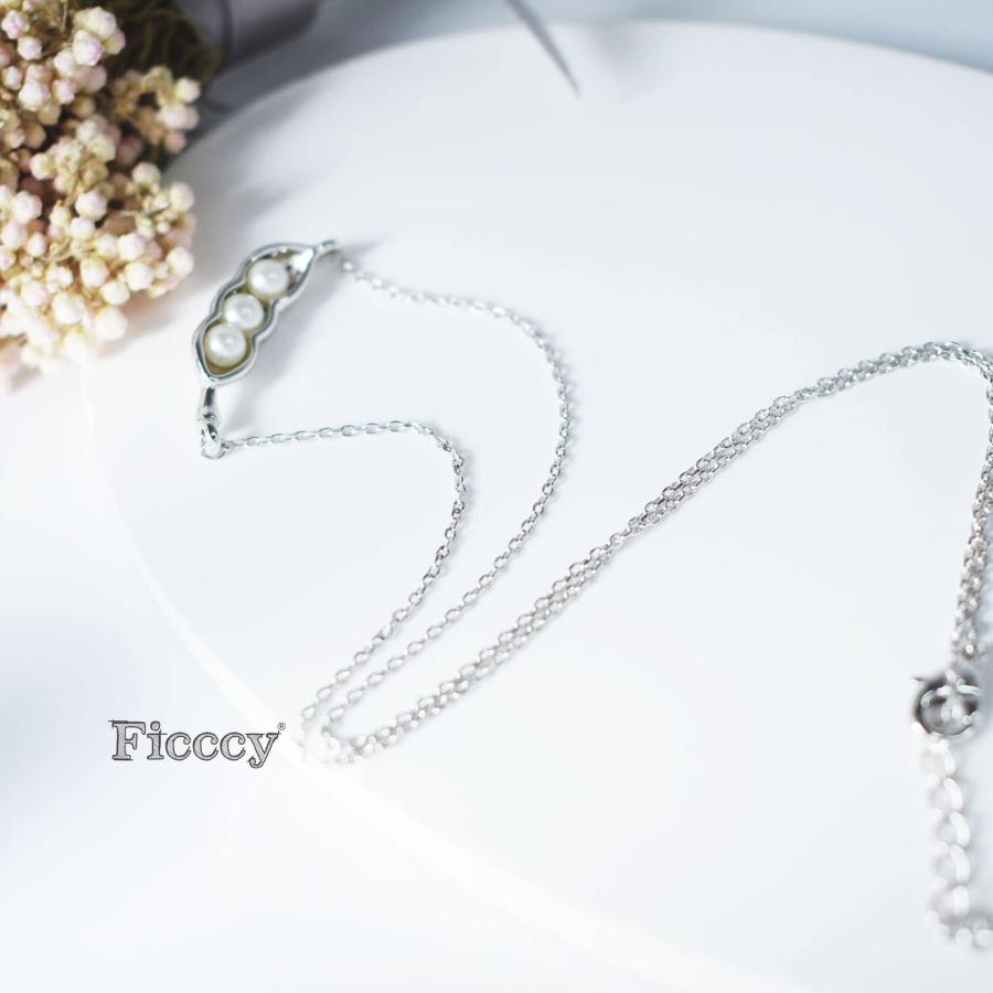 【並行輸入品】ficccy Silve Plated 3つのPea Podネックレスキュートジュエリーパール母のギフトEveryday友人ジュエ_9