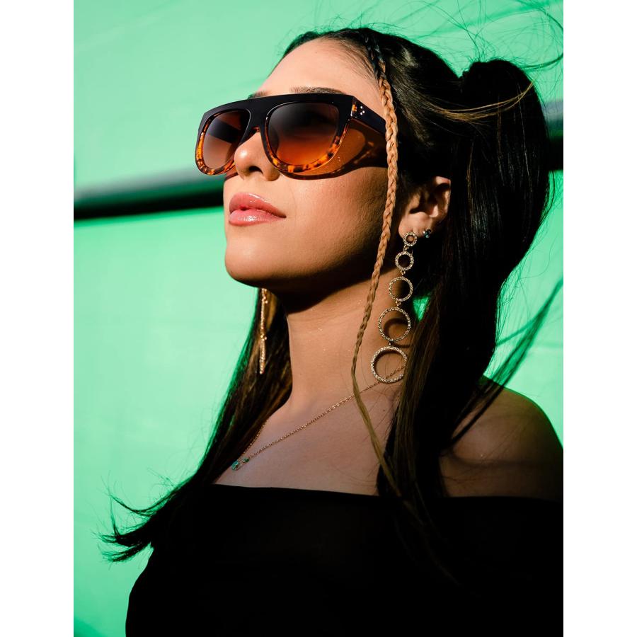 Gqueen GQUEEN レディース カラー: マルチカラー Flat Top Oversized Sunglasses for 並行輸入品 : D-Market  - 通販 - Yahoo!ショッピング