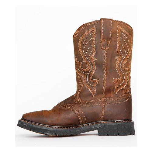 【並行輸入品】Cody James Men's Cowboy Work Boot Square Toe Brownの画像