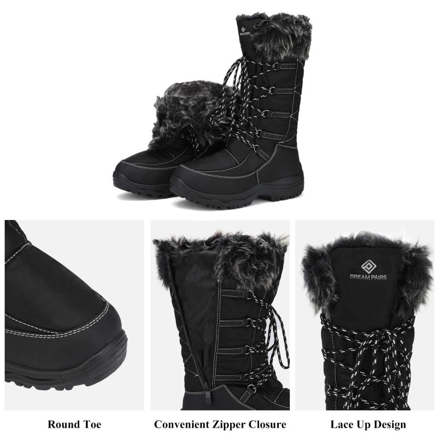 DREAM PAIRS Women's Maine Black Knee High Winter Snow Boots Size 並行輸入品｜bestshop-d｜07