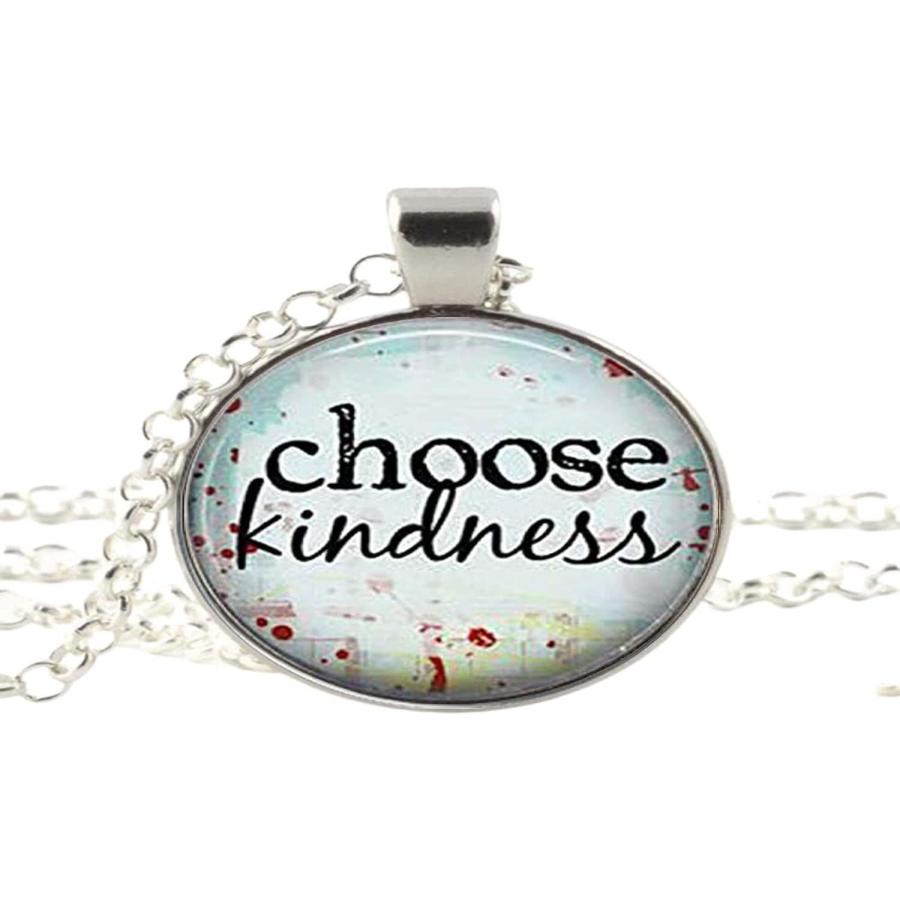 【並行輸入品】Choose Kindness Inspirational Quote Pendant Necklace or Keyring Glas