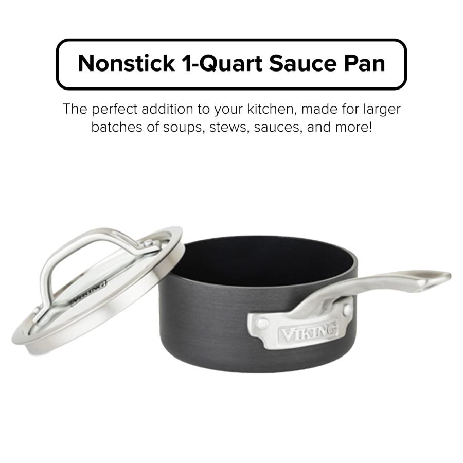 【並行輸入品】Viking 40051 0121 Hard Anodized Nonstick Sauce Pan, 1 Cookware, 0_3
