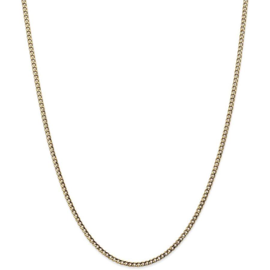 【並行輸入品】14K イエローゴールド 22インチ 2.5mm カーブチェーンネックレス ペンダントチャーム ファインジュエリー 女性へのギフトにの画像